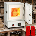 Mini-oven, 2000W elektrische keramische en glazen oven, 4-zijdige verwarming, 1150 °C temperatuur, voor aardewerk, compact ontwerp