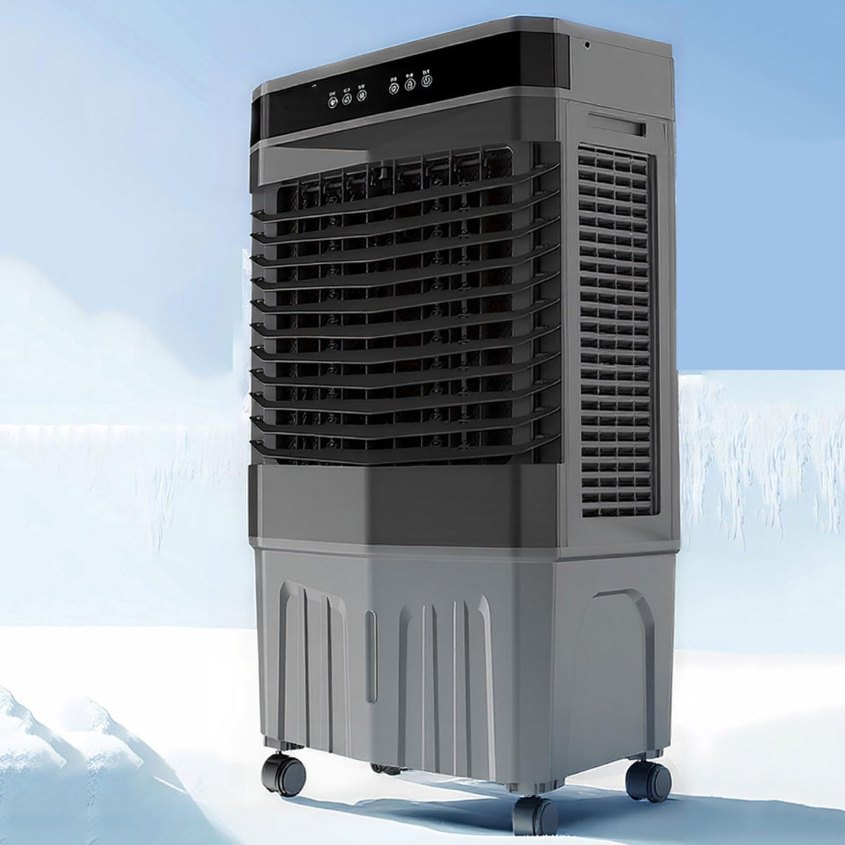 Sxzyhjyc Mobiele airco Draagbare airconditioner, 12 uur timer, met 3 snelheden, 120° oscillatie, automatische uitschakeling, grote watertank, kamer