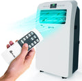 KLIM Mobiele airco AC12000 airconditioner, met 12.000 BTU, 3-in-1, afstandsbediening, en stil, ingebouwde luchtontvochtiger, ventilator en koelmodus