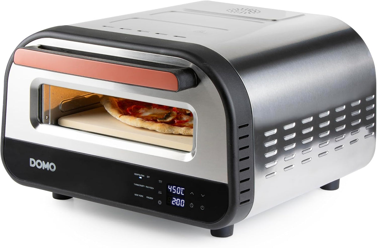 DOMO Pizzaoven DO9289PZ Pizza Genius elektrische, 1700 W, 6 programma's, je favoriete pizza in slechts 2 minuten, temperatuur 80-450 °C