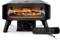 cozze Pizzaoven ® 13' Rotate Gas zwart Edition, Roterende cordieriet pizzasteen Ø34,5 cm, 6 kW, 30 mbar, deur inbegrepen