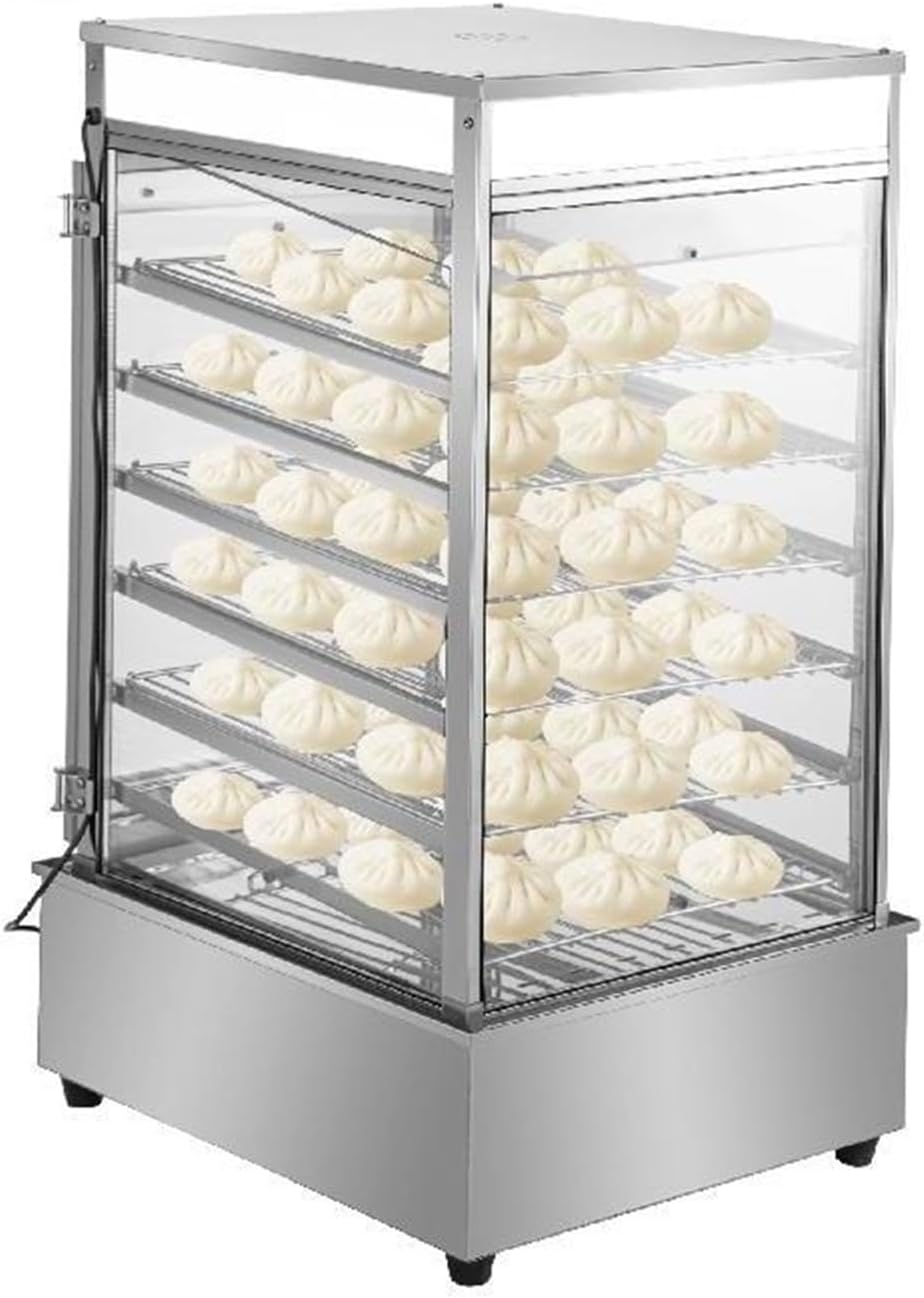 Steamers Elektrische Broodje Stoomboot Commerciële 900W 5, Layer Rvs Frame, Met Temperatuurregeling Gestoomd Brood Broodjes Voedsel Warmer