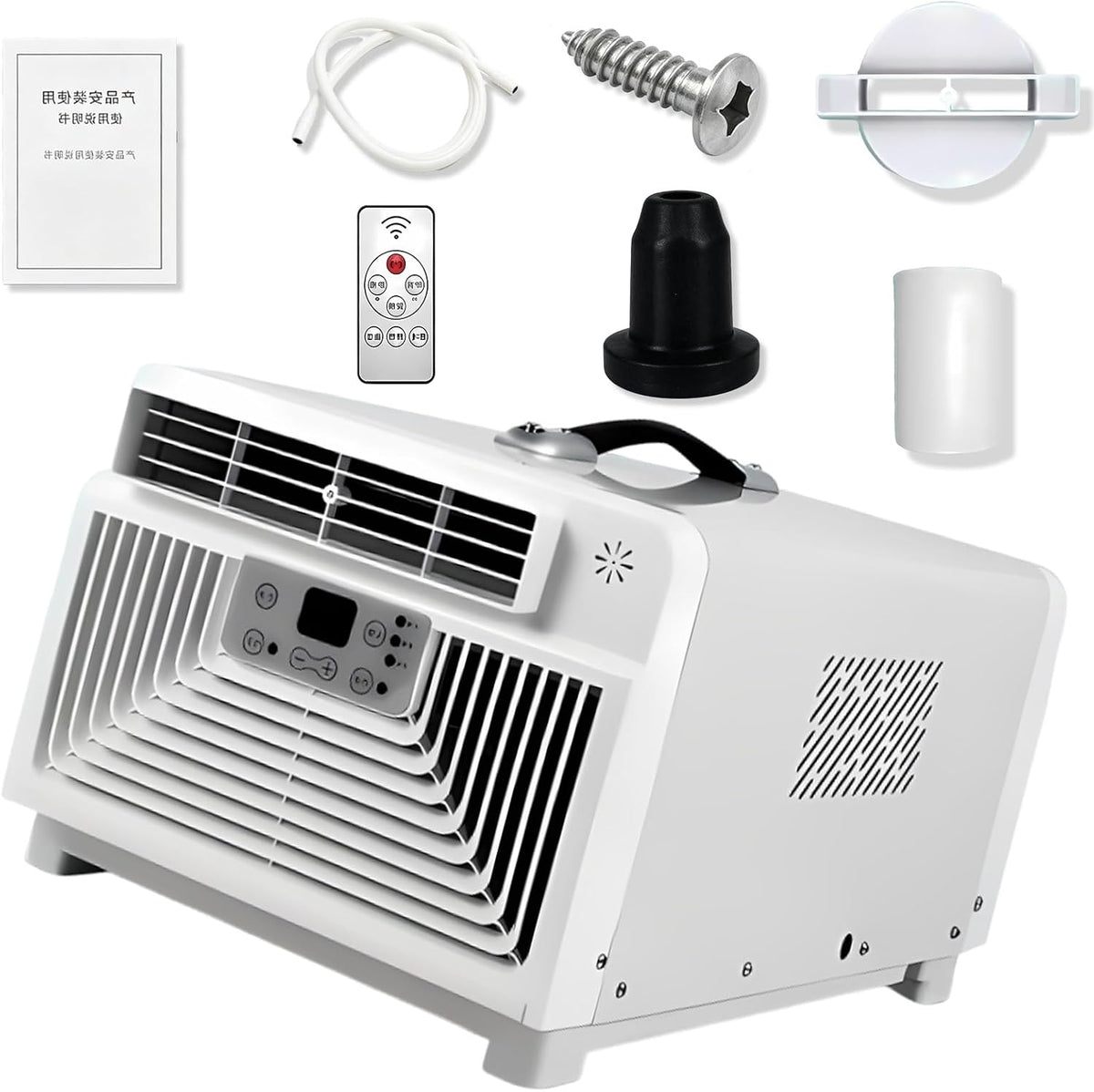 Kaikafei Mobiele airco en Verwarming, Compacte AC Unit 3400 BTU, Luchtkoeler 300W Laag Verbruik, voor Kampeertent, voor Campervan, Reizen