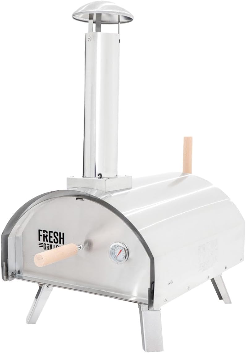 Fresh Grills Pizzaoven Tafelmodel buitenpizzaoven 35cm dubbelwandig Extra groot, Inclusief schep