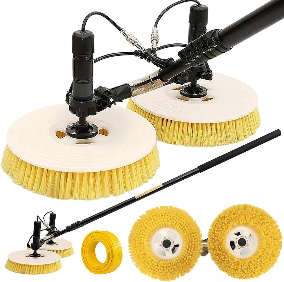 Schoonmaakgereedschap Zonne-reinigingsborstel, 65 cm / 25.59in, 7,5 m bereik, dubbele roterende koppen, waterdicht en energiebesparend, ideaal, van DE