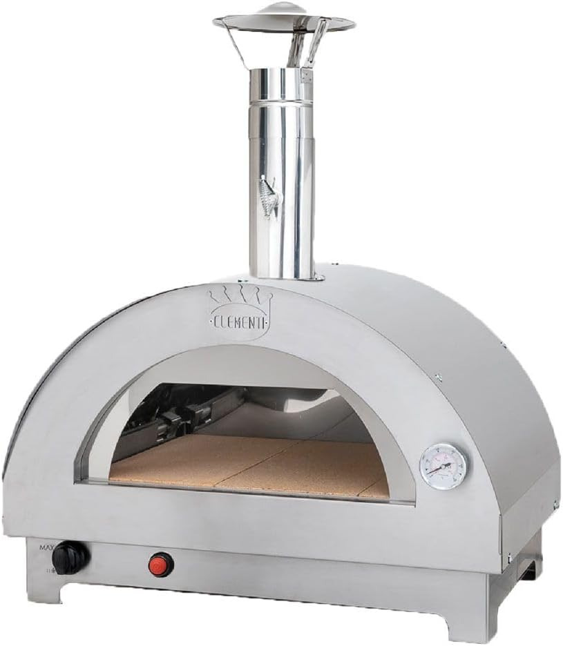 Pizzaoven Draagbare gasoven, voor pizza 'Clementino' antraciet