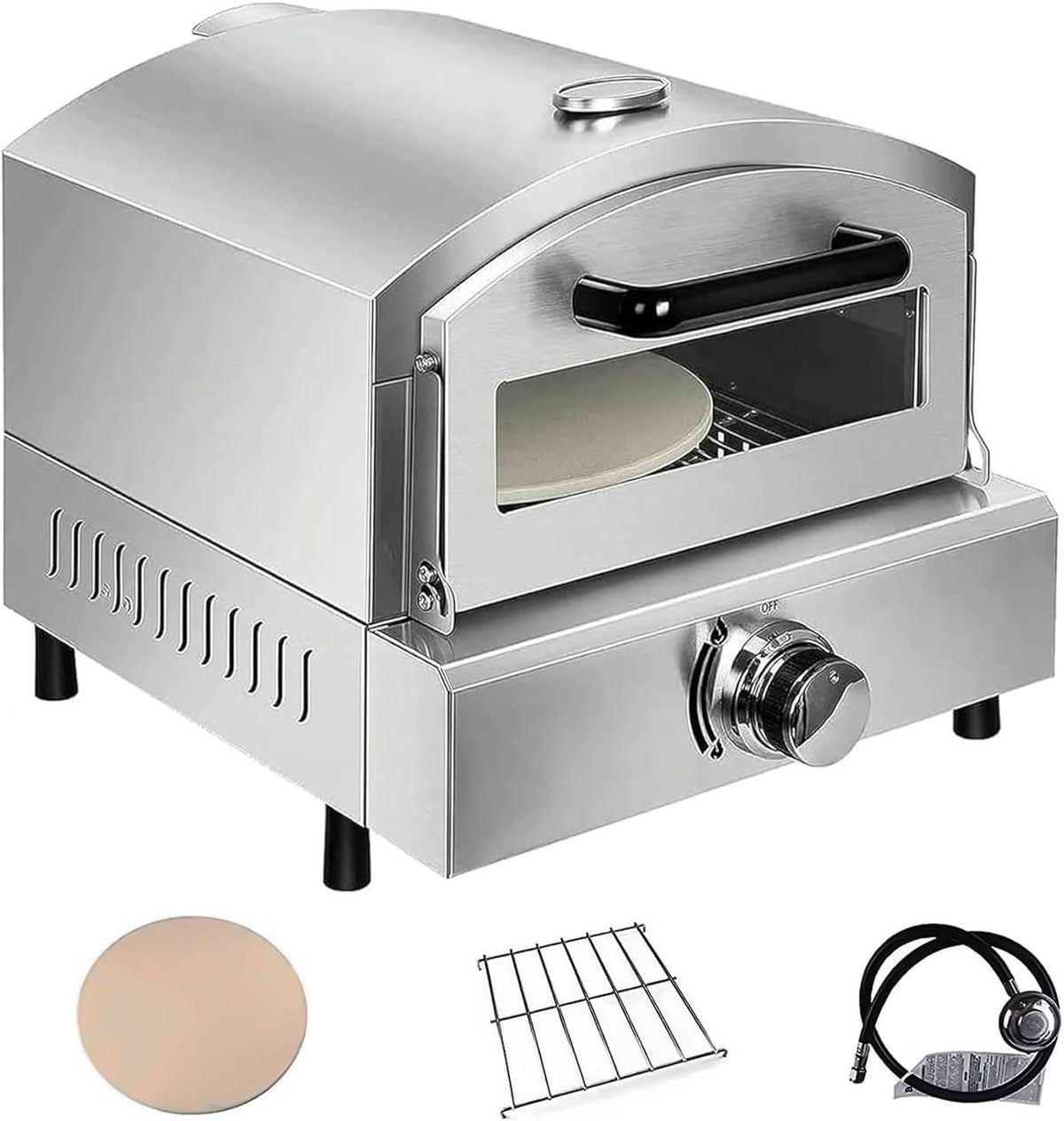 Kindevieft Buitenkeukens Gas Pizza Oven Buiten, 12 Inch Propaan Pizza Oven Draagbare Gas Pizza Maker, Voor Buitenkeuken, Achtertuin Bijeenkomsten