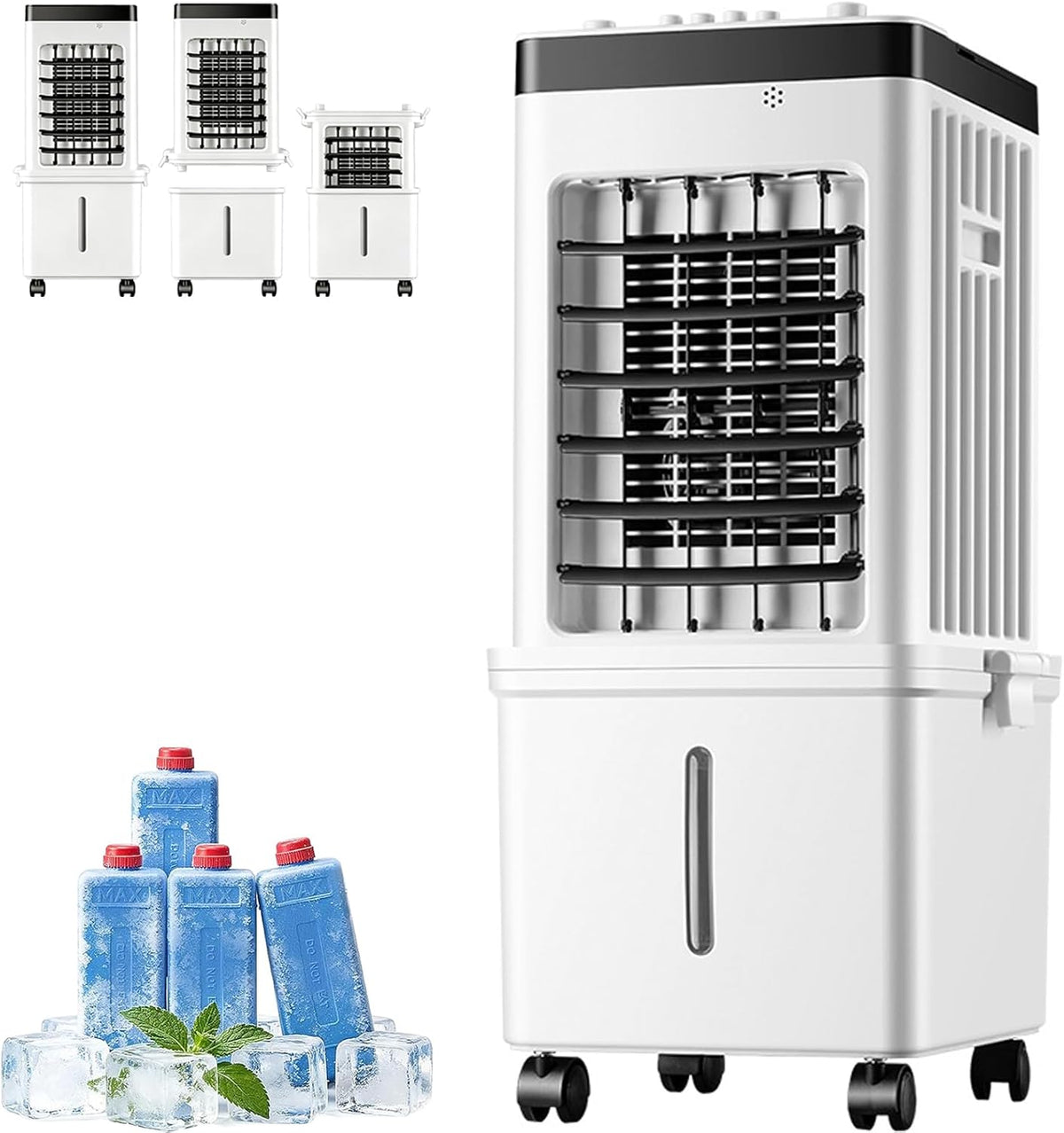 Mobiele airco Yntegrity Draagbare airconditioner, 7,5 uur timer, 4-in-1 verdampingsluchtkoeler, met 15L watertank, 3 snelheden, afstandsbediening