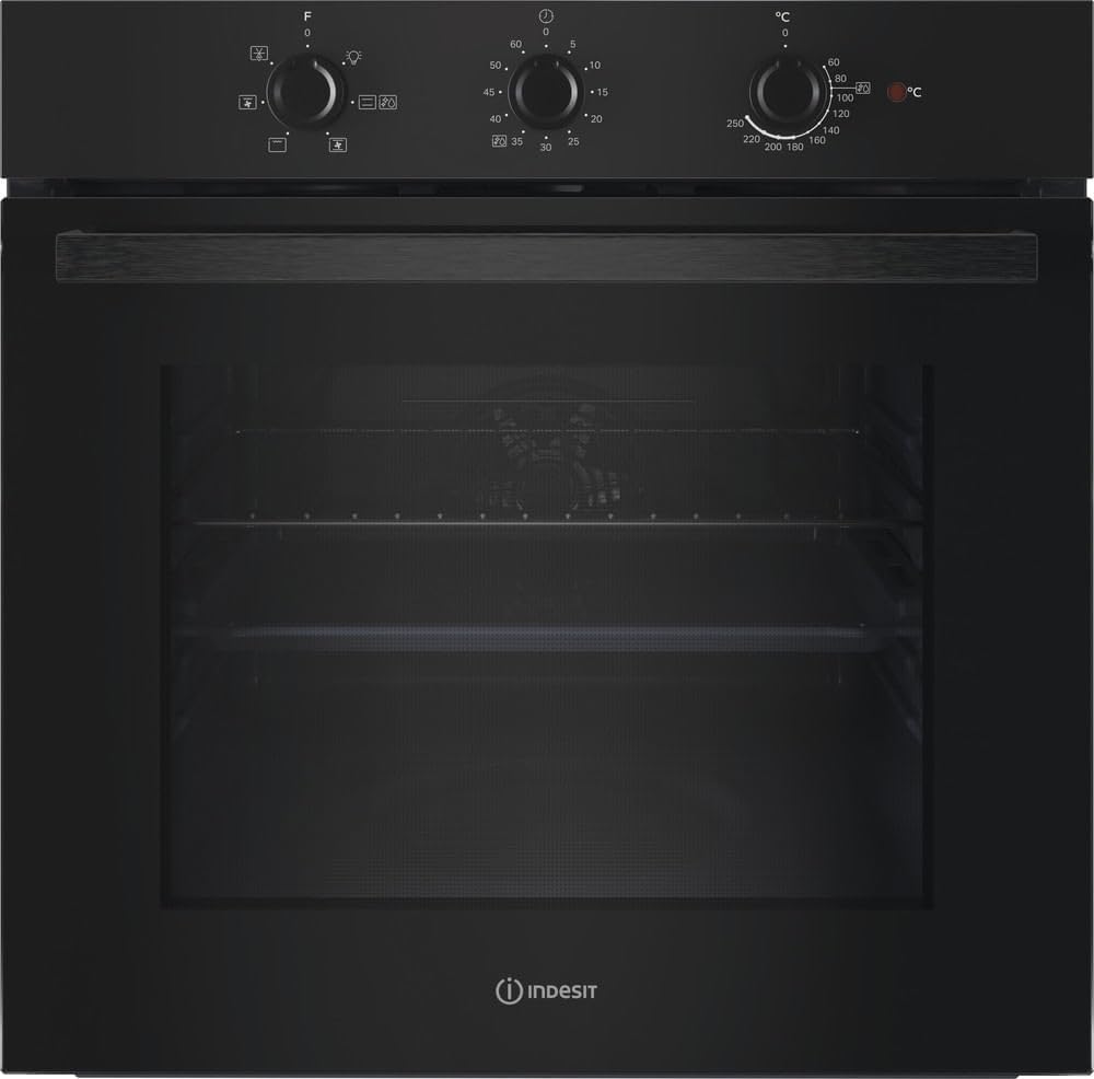 Indesit Inbouwovens IOK350HB Inbouwoven, 66 liter, zwart, elektrisch, convectie-modus, energieklasse A