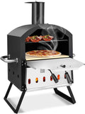 Pizzaoven Fantask 2-laags, met grillrooster, outdoor pizzaoven, pizzasteen & inklapbare poten, pizzaschep, waterdichte afdekking